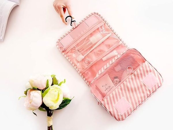 Travel Makeup Cosmetic Organizer Bag(only Pink)